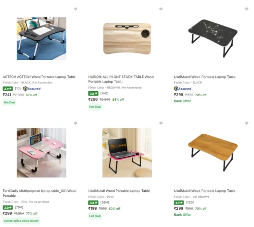 Image of laptop Table @ Up to 88% Discount