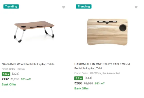 Image of laptop Table @ Up to 89% Discount | Start ₹132