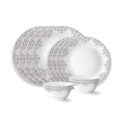 Larah by Borosil Lark Fluted Series Opalware Dinner Set | 12 Pieces for Family of 4 | Microwave & Dishwasher Safe | Bone-Ash Free | Crockery Set for Dining & Gifting | Plates & Bowls | White