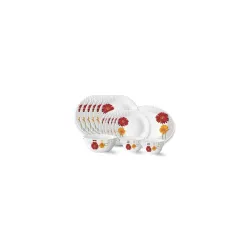 Larah Borosil 21-Piece Fluted Opalware Dinner Set