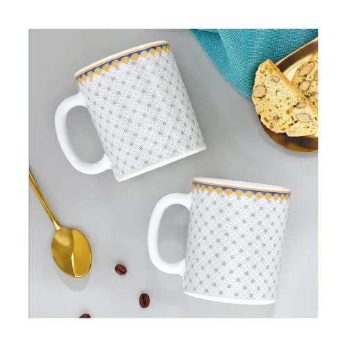 Image of Larah by Borosil 320ml Opalware Coffee Mug Set of 2