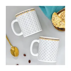 Larah by Borosil 320ml Opalware Coffee Mug Set of 2