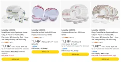 Larah by Borosil Dinner set at Minimum 60% Discount 