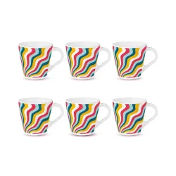 Larah by BOROSIL Novelty Series Kroma Opalware Mug, Set of 6 Tea /Coffee Mugs, 160 ml Each, Microwave & Dishwasher Safe,