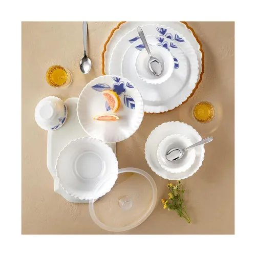Image of Larah Borosil Silk Opalware Dinner Set 41-Piece Family of 6