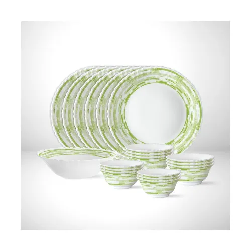 Image of Larah Borosil Silk 19-Piece Opalware Dinner Set