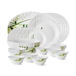 Larah Borosil 27-Piece Green Herbs Dinner Set