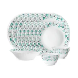 Larah by Borosil 19 Pieces Stardust Opalware Dinner Set for Family of 6