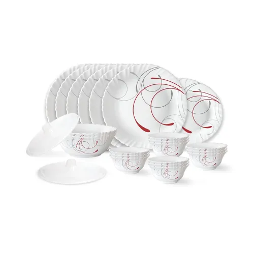 Image of Larah by Borosil 23-Piece Opalware Dinner Set – White