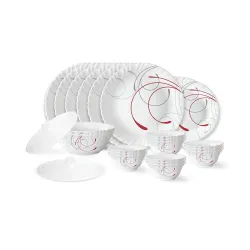 Larah by Borosil 23-Piece Opalware Dinner Set – White