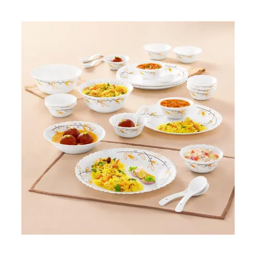 Image of Larah by Borosil 27 Pieces Bella Opalware Dinner Set for Family of 6