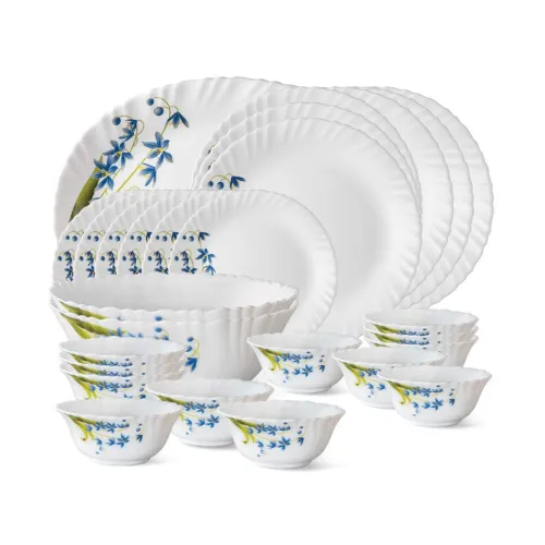 Image of Larah by BOROSIL 27Pc Fluted Opalware Dinner Set