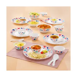 Larah by Borosil 27pc Opalware Dinner Set