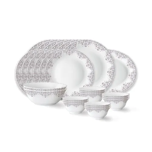 Image of Larah by Borosil Lark 27Pcs Opalware Dinner Set 