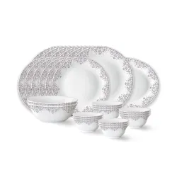 Larah by Borosil Lark 27Pcs Opalware Dinner Set 