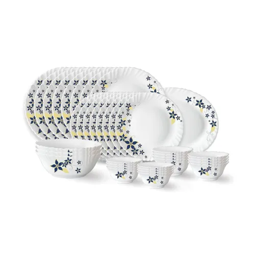 Image of Larah by Borosil Viva Fluted Series Opalware Dinner Set