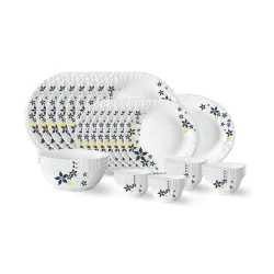 Larah by Borosil Viva Fluted Series Opalware Dinner Set