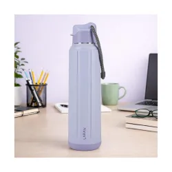 Larah by Borosil 680 ml Amaze Lavender Stainless Steel Water Bottle | Made in India Pu Insulated Thermoware | Leakproof, BPA Free| Bottle for Office, School, College & Gym, Daily Use | 1 Year Warranty