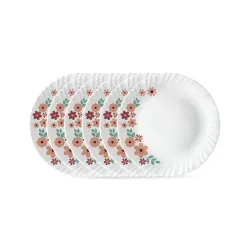 Larah by BOROSIL Ayana 6 Pcs Opalware Plate Set (Dia - 10 inch)