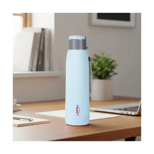 Image of Larah by Borosil 700 ml Lava Sky Blue Stainless Steel Water Bottle