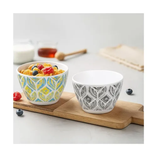 Image of Larah by BOROSIL Art & Craft Opalware 2 pc Snack Bowl Set 