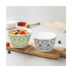 Larah by BOROSIL Art & Craft Opalware 2 pc Snack Bowl Set 
