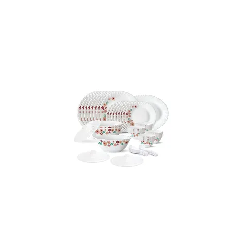 Image of Larah by Borosil Ayana Silk Series Opalware Dinner Set 47 Pieces