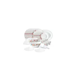 Larah by Borosil Ayana Silk Series Opalware Dinner Set 47 Pieces