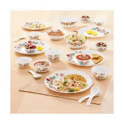 Larah by Borosil Ayana Silk 27-Piece Dinner Set