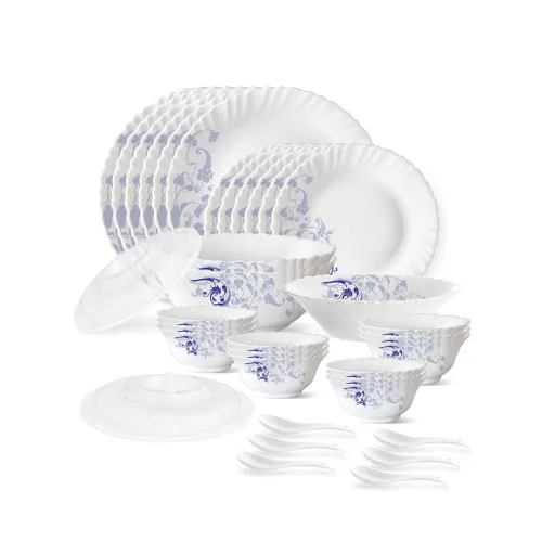Image of Larah by Borosil Blue Eve Opalware Dinner Set
