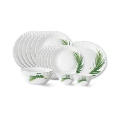 Larah by Borosil Crescent Fluted Series Opalware Dinner Set 