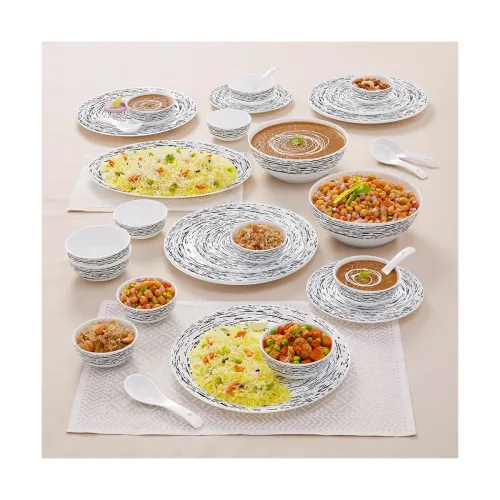 Image of Larah By Borosil Moon Milky Way Dinner Set-