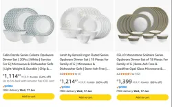 Larah by BOROSIL Fluted Series Verona Opalware Dinner Set