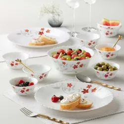 Larah by Borosil Opalware Rosalie Galaxy Series Dinner Set (Pack 17) 