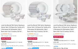 Larah by Borosil Dinner Set Starting at ₹999