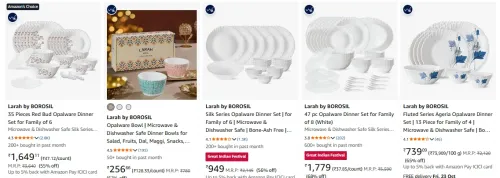 Image of Larah by BOROSIL Dinner Set at minimum 65% Discount