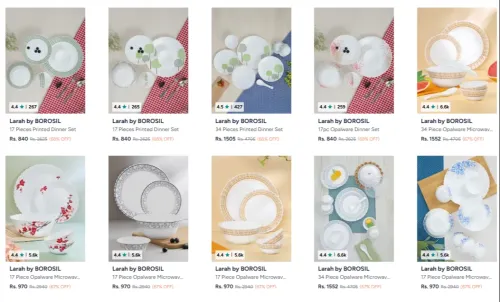 Image of Larah By Borosil Dinner Set upto 60% discount 