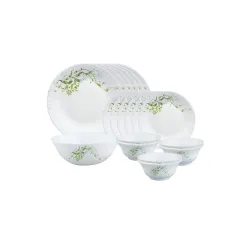 Larah by Borosil Erba Opalware Dinner Set, 19 Pieces,