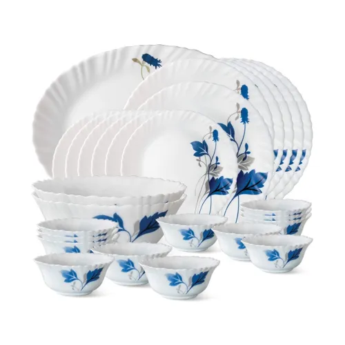 Image of Larah by BOROSIL Fluted Series Ageria Opalware Dinner Set