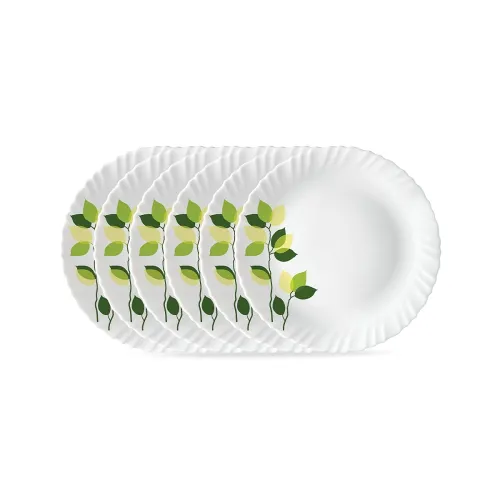 Image of Larah by BOROSIL Green Leaves Plate Set