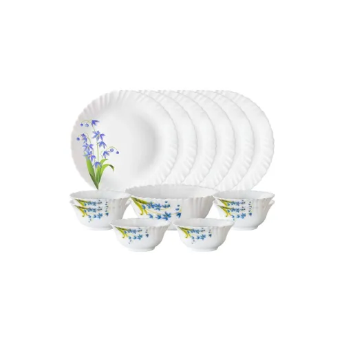 Image of Larah by Borosil Lavender Opalware Dinner Set 13 Pieces