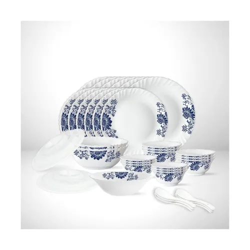 Image of Larah by Borosil Leona 35-Piece Dinner Set – White