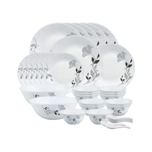 Image of Larah by Borosil Millenia Opalware Dinner Set, 35 Pcs, White