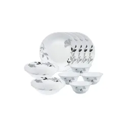 Larah by Borosil Millenia Opalware Dinner Set, 10 -Piece, White