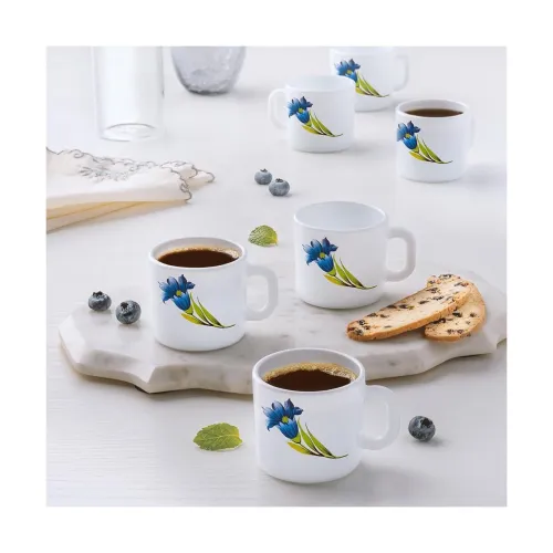 Image of Larah by BOROSIL Nina Opalware Mug, Set of 6