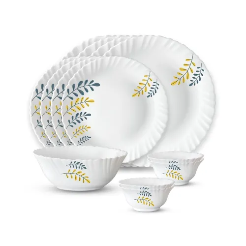 Image of Larah by Borosil Niva Fluted Series Opalware Dinner Set