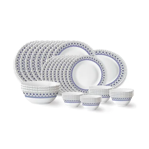 Image of Larah by Borosil Ocean Fluted Series Opalware Dinner Set