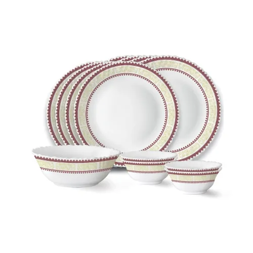 Image of Larah by Borosil Elega Opalware Dinner Set 12 Pieces White