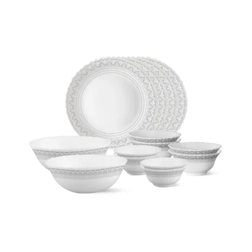Image of Larah by Borosil Opalware Dinner Set, 14-Piece (Classic)