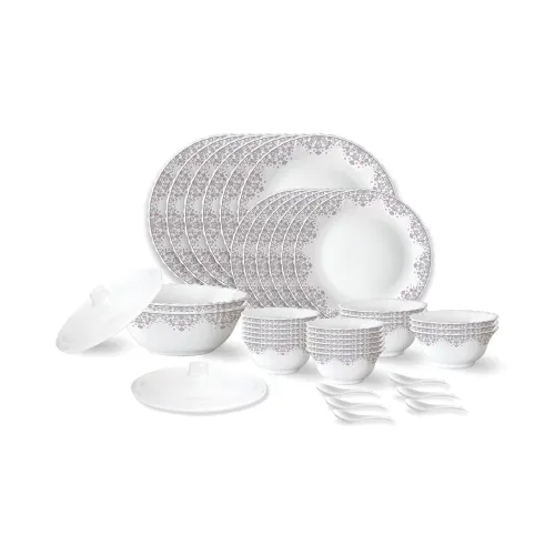 Image of Larah by BOROSIL Lark Fluted Series Opalware Dinner Set